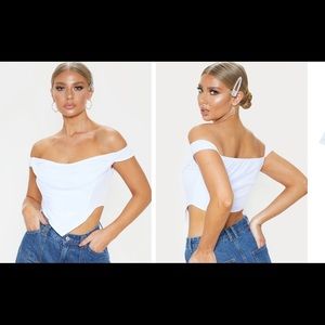 Beautiful off the shoulder pure white top